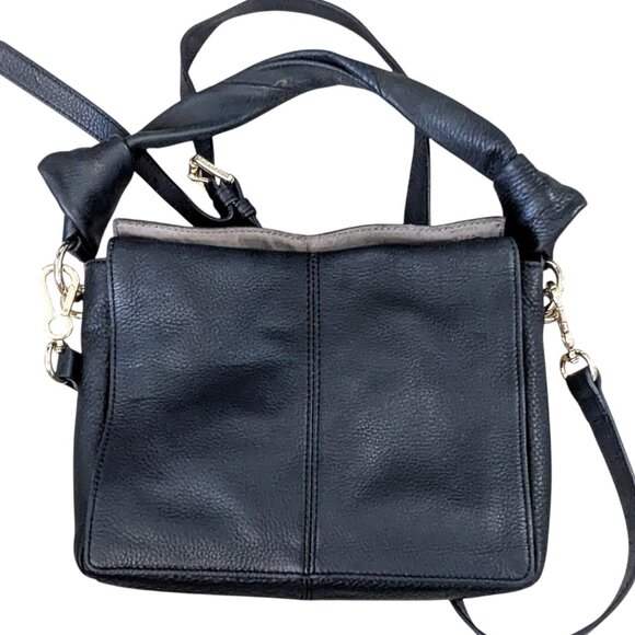 Vince Camuto Dian Crossbody Shoulder Small Hand Tote Black Leather - Picture 6 of 7